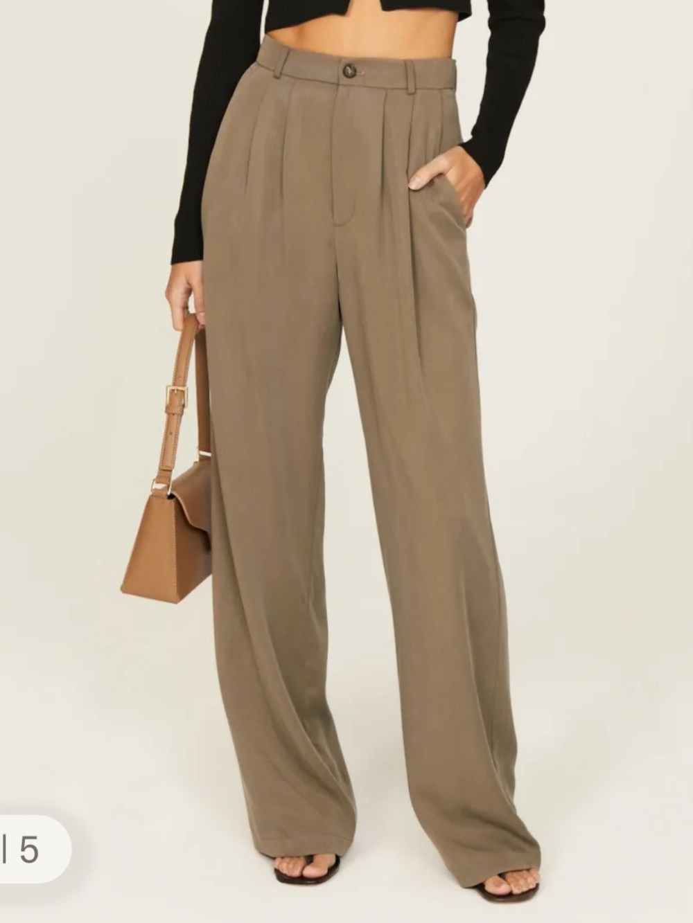Reformation Mason Pants Brown Pleated
Trousers